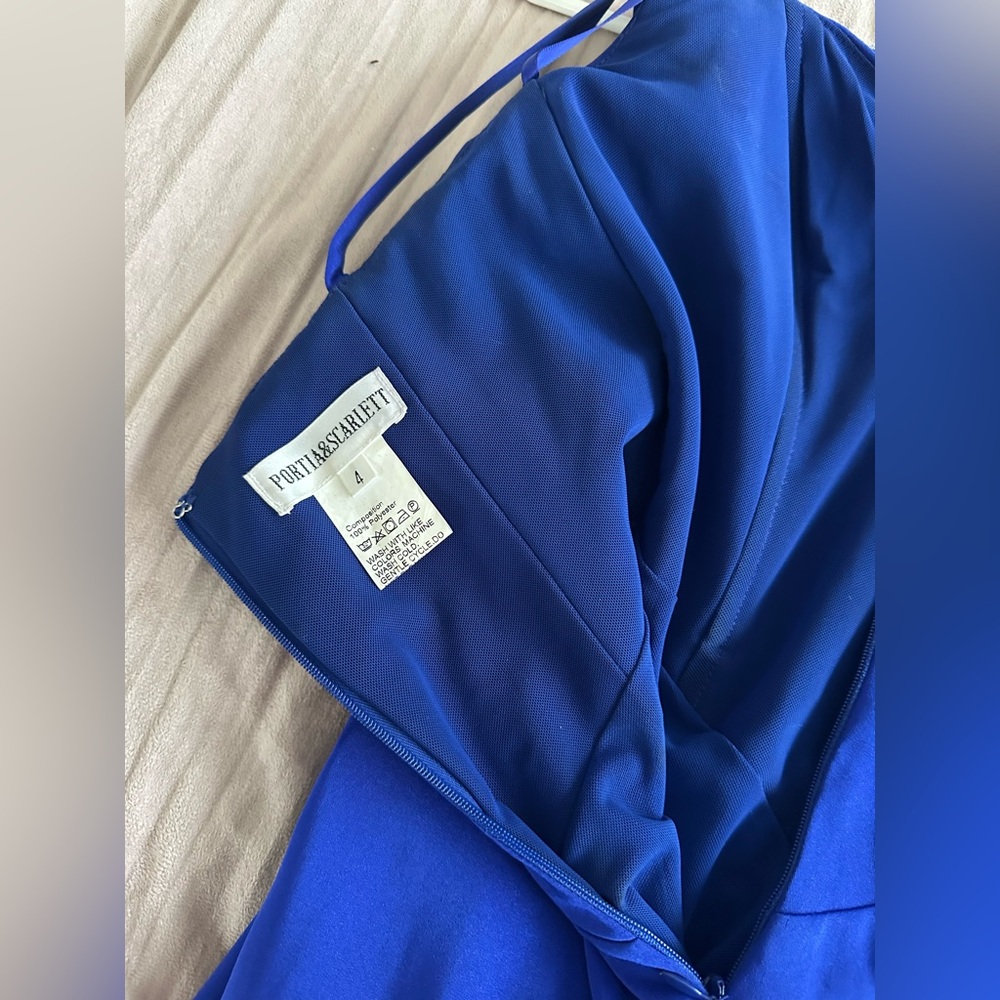 Portia and Scarlett Cobalt Blue Dress with Silver Details - Picture 4 of 5
